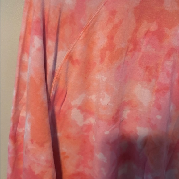 Athleta Mindset Tie Dye Lightweight Sweatshirt Pink Orange Colourway XL Tall - Picture 7 of 7